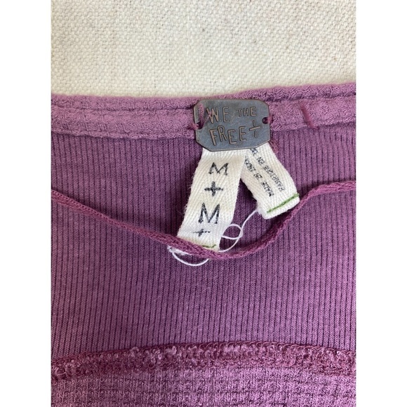 We The Free People Malibu Thermal Long Sleeve Tunic Top Twilight Mauve Sz M - Picture 4 of 9